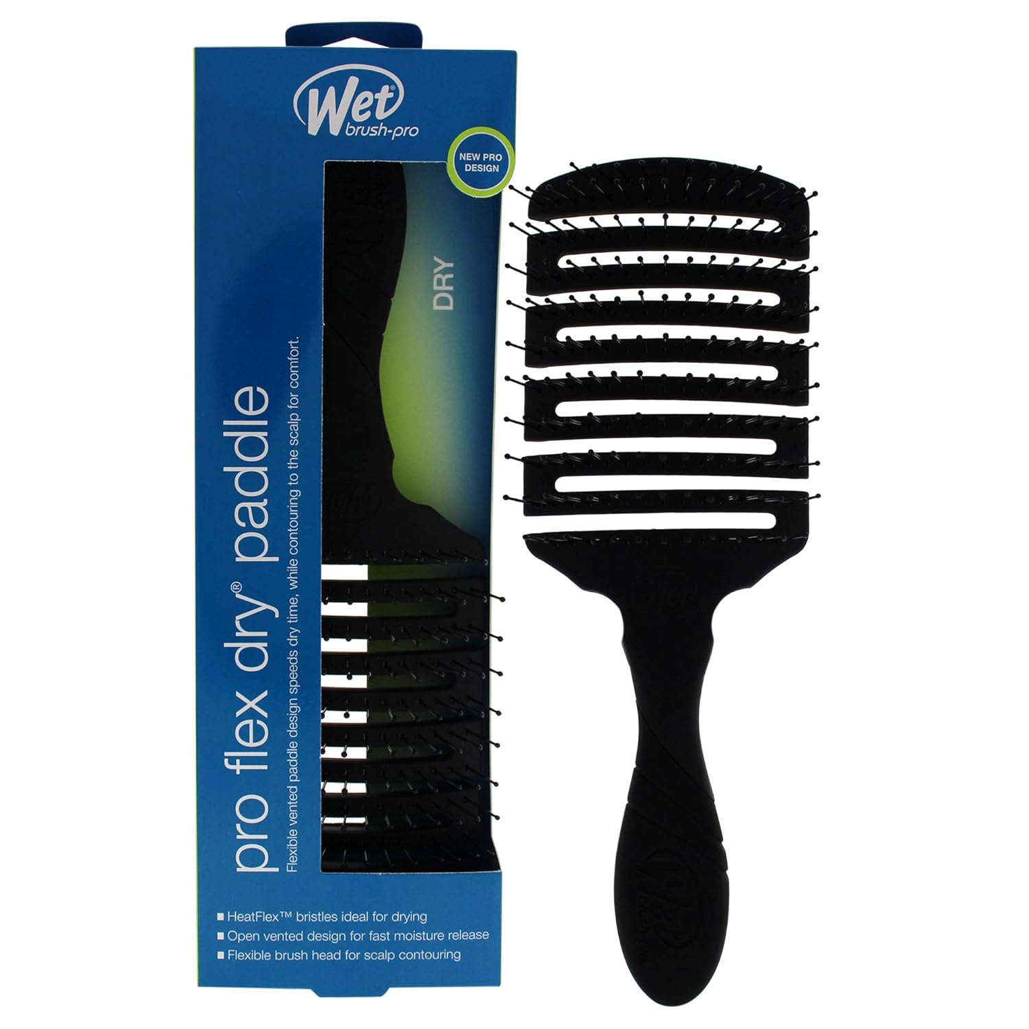 WetBrush Pro Carbon Paddle Flex Dry in Black: