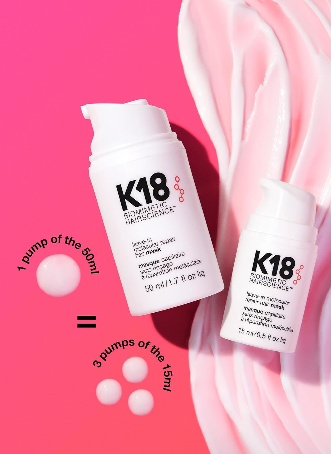 K18 Hair Biomimetic Hairscience Leave-In Molecular Repair Hair Mask 15 Ml