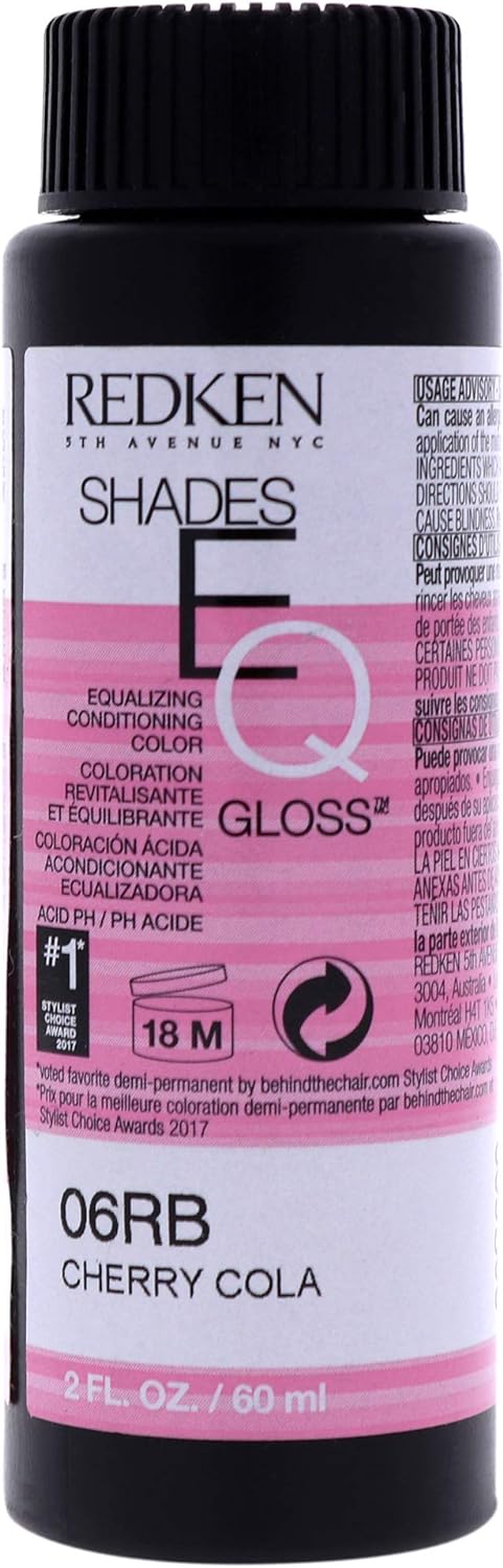 Redken Shades EQ Equalizing Conditioning Color Gloss Hair Color for Women, 06RB Cherry Cola, 60ml