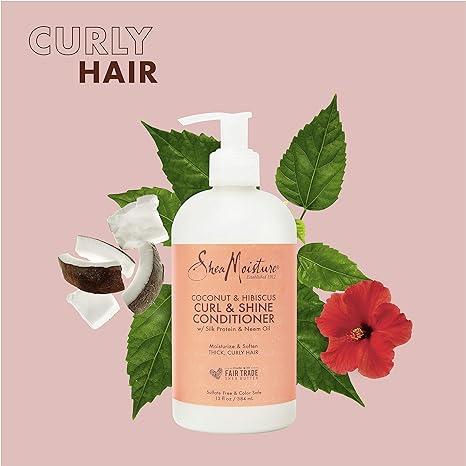 Shea Moisture Coconut And Hibiscus Curl And Shine Conditioner, 384 Ml