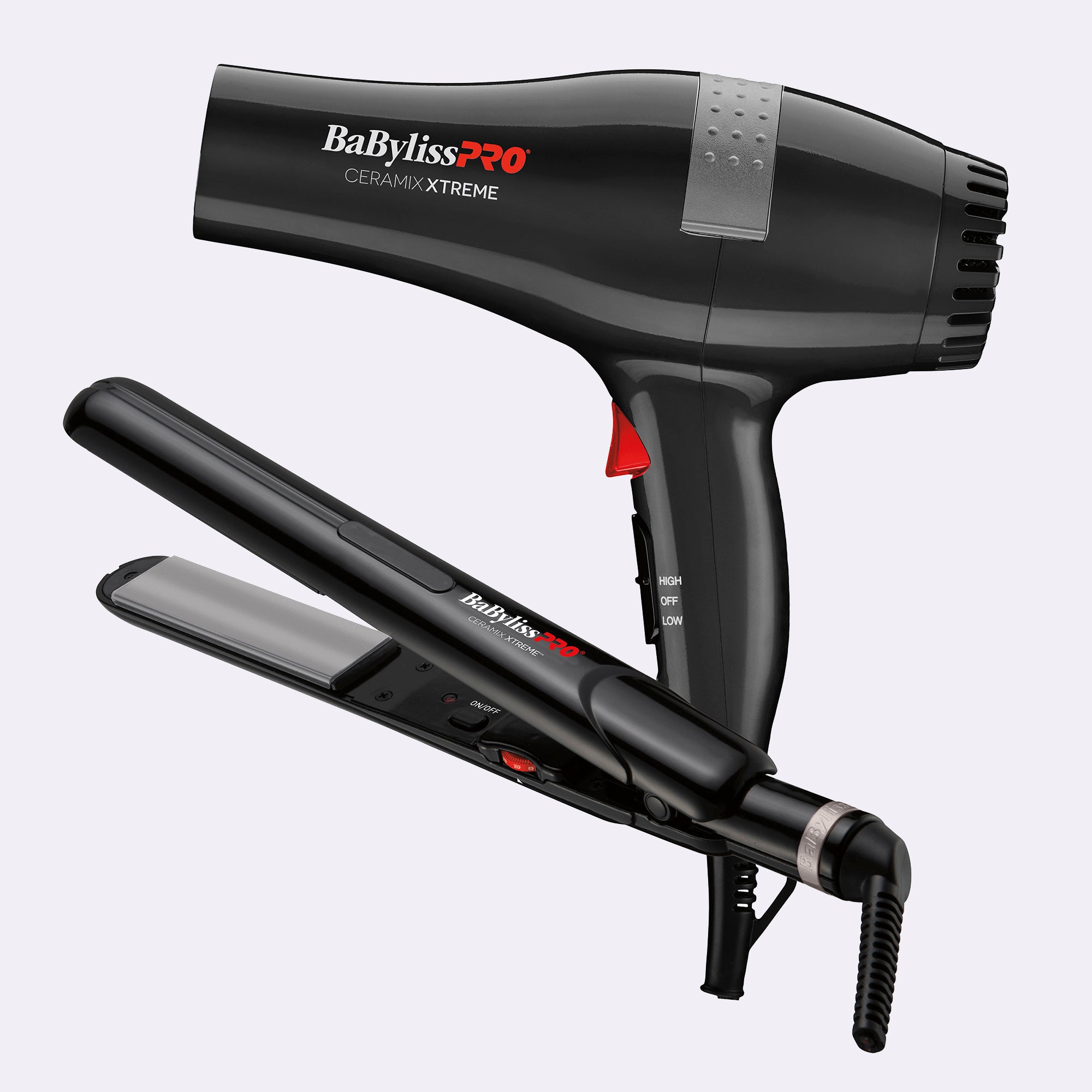 BabylissPro Travel In Style - Dual Voltage Straightener Iron & Hairdryer