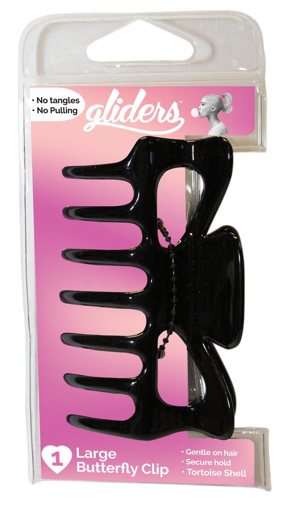 Gliders Large Butterfly Clip - Black