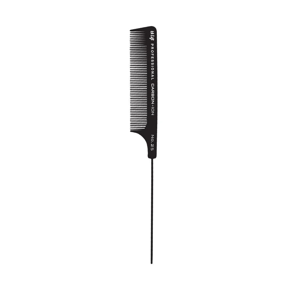 Hi Lift Carbon Ion No.25 Pro Metal Rattail Comb