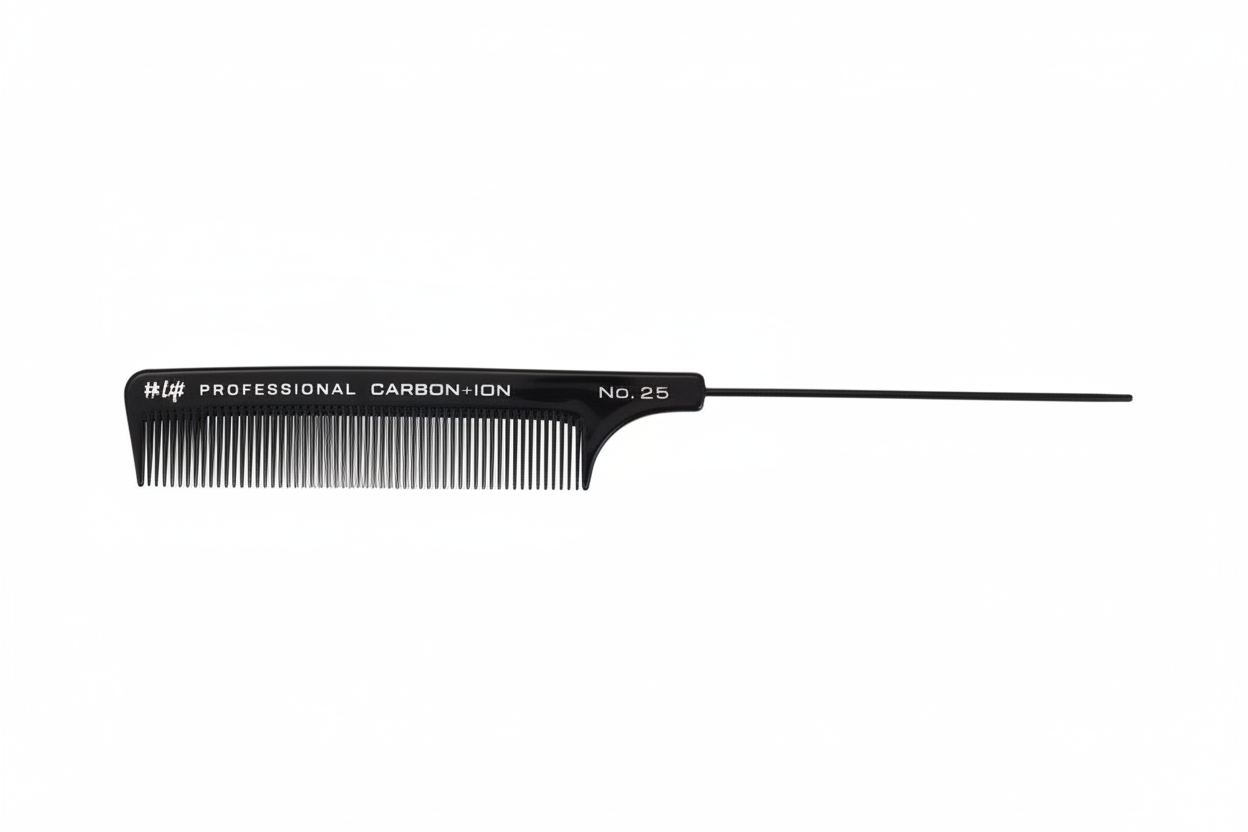 Hi-Lift Carbon Ion Metal Tail Comb No. 25 Horizontal